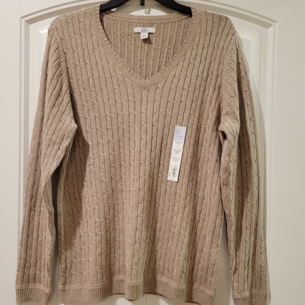 Croft & Barrow Java V Neck Pull Over Sweater